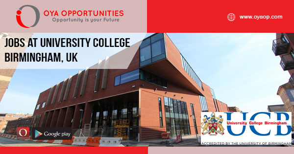 Jobs at University College Birmingham, UK