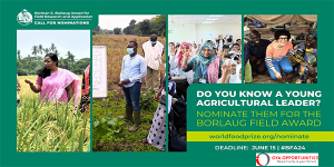 Norman Borlaug Award for Field Research and Application 2025 ($10,000 prize)