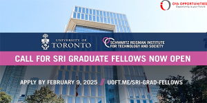 Schwartz Reisman Institute Graduate Fellowships 2025 (up to $7,500)