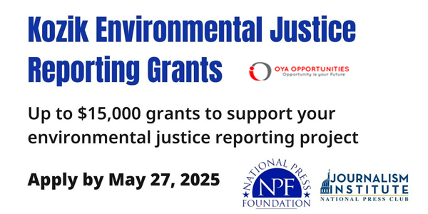 Kozik Environmental Justice Reporting Grants 2025 (up to $15,000)