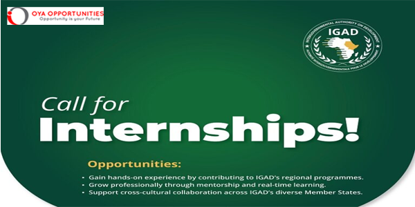 Intergovernmental Authority on Development (IGAD) Internship 2025