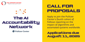 Pulitzer Center’s AI Accountability Fellowships 2025-2026 (up to $20,000)