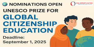 UNESCO Prize for Global Citizenship Education 2025 (up to $50,000)