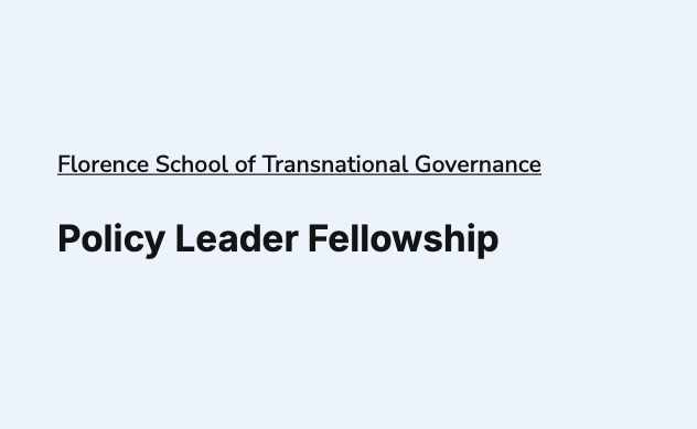 EU Policy Leader Fellowship 2026–27 (Fully Funded)