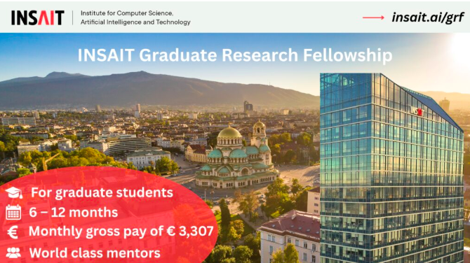 INSAIT Graduate Research Fellowship (GRF) 2026 — Fully Funded AI & Computer Science Research